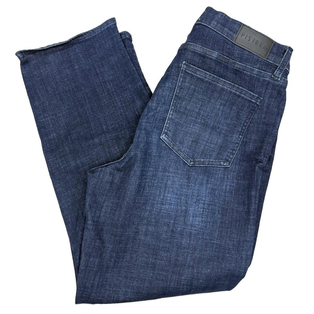 Pistola Jeans Women's Size 31 Blue Dark Wash Stretch High Rise Cigarette Crop